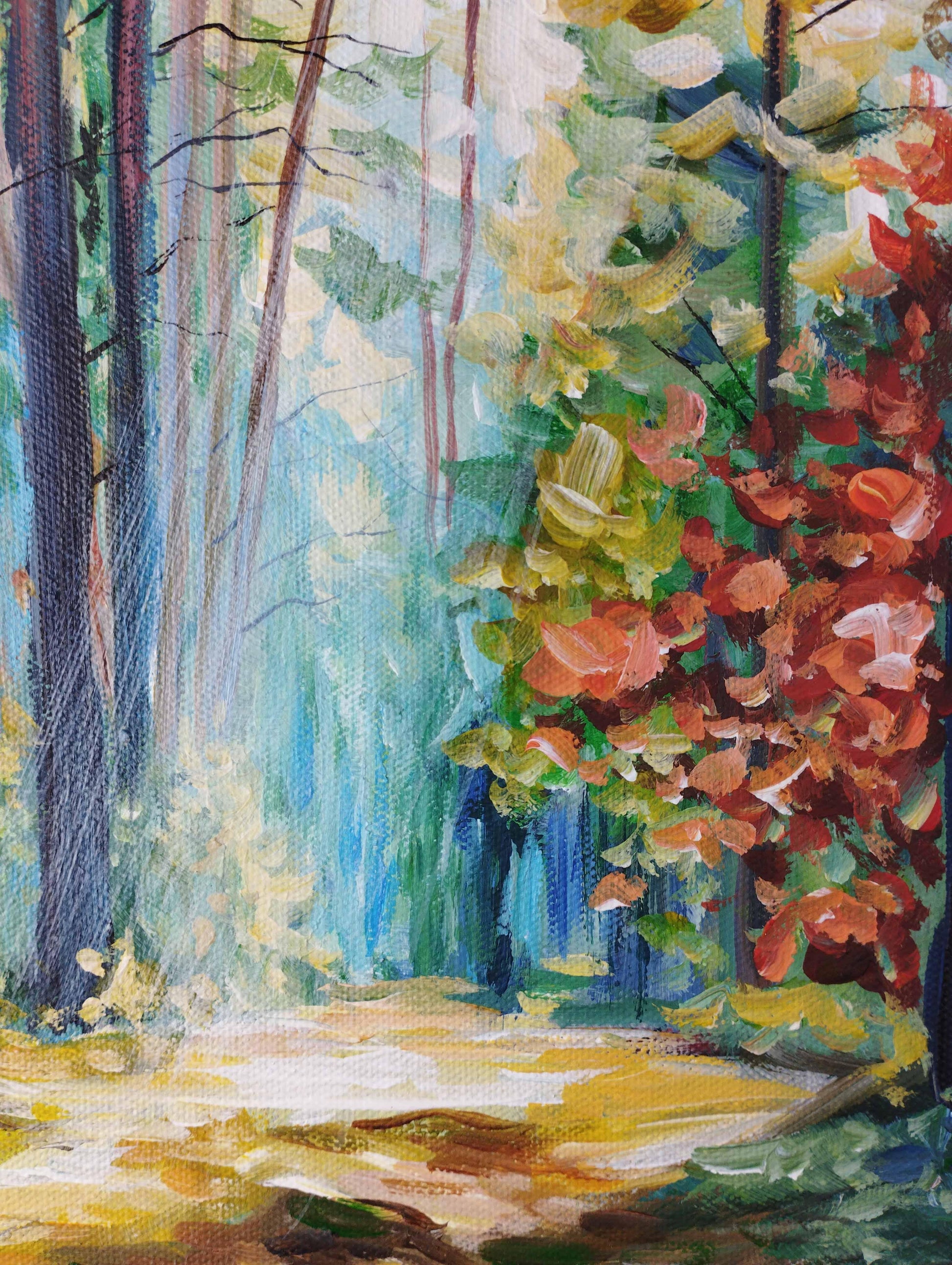 Premium Gemälde 'Herbstwald' 30 x 40 cm - Heinz