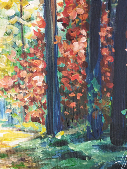 Premium Gemälde 'Herbstwald' 30 x 40 cm - Heinz