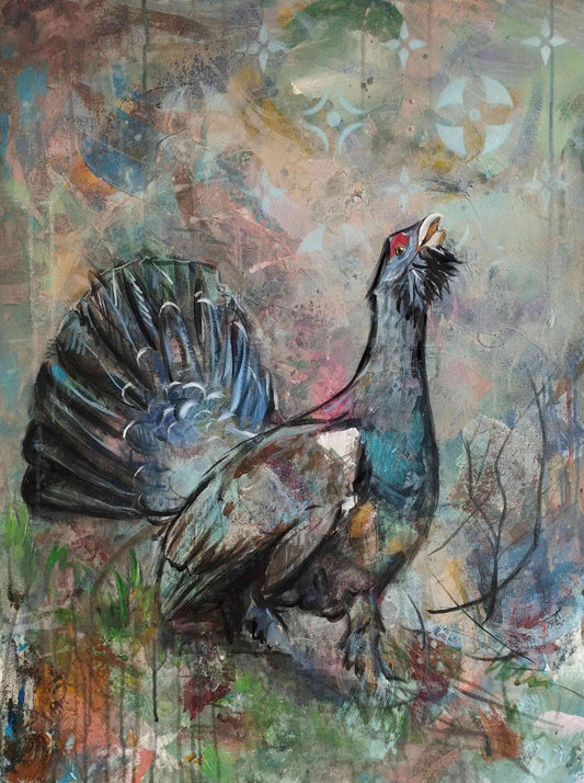 Gemälde Auerhuhn – handgemaltes Original Acrylbild (80 x 60 cm)