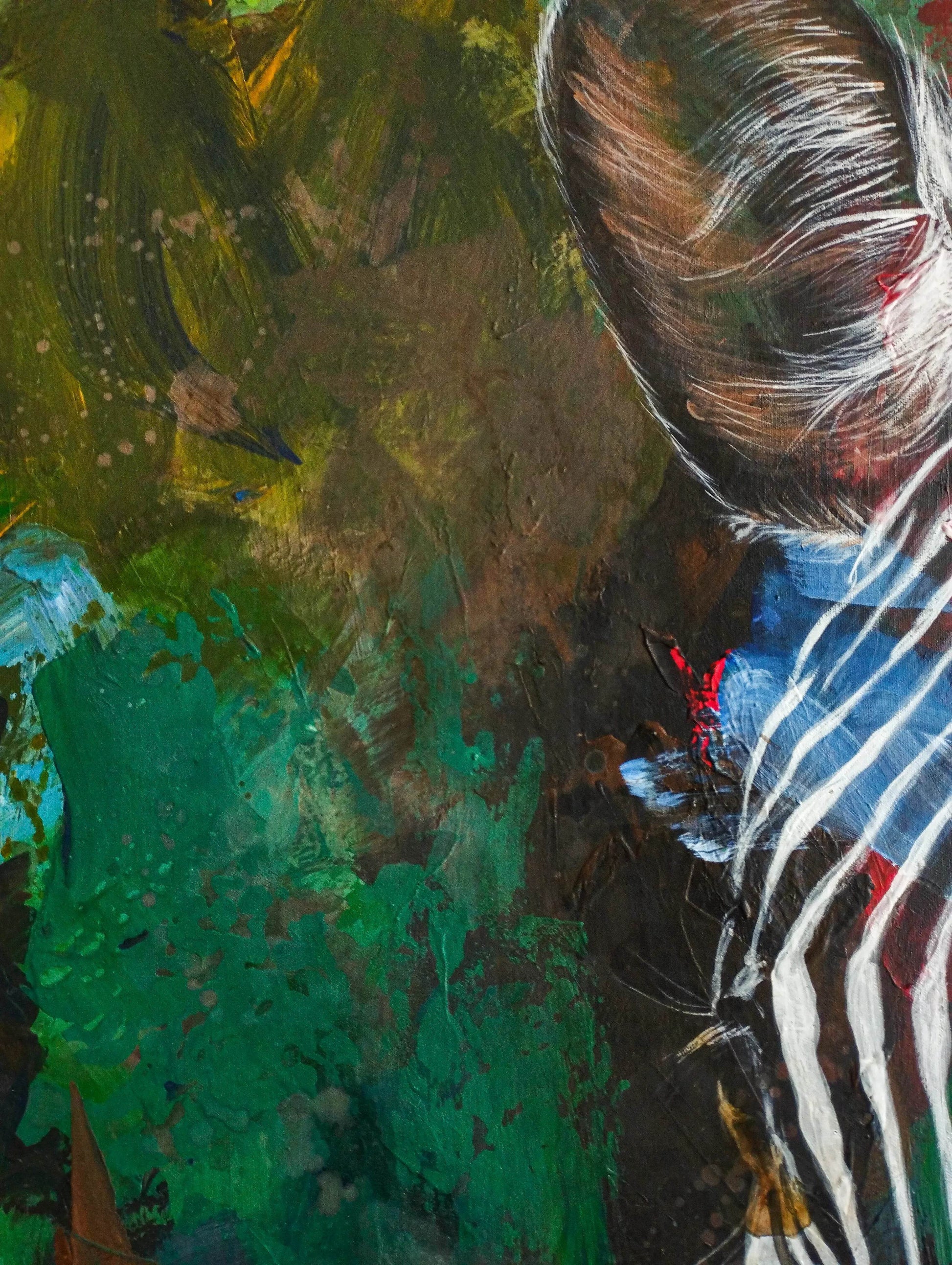 Gemälde Zebra – handgemaltes Original Acrylbild (125,5 x 95,5 cm)