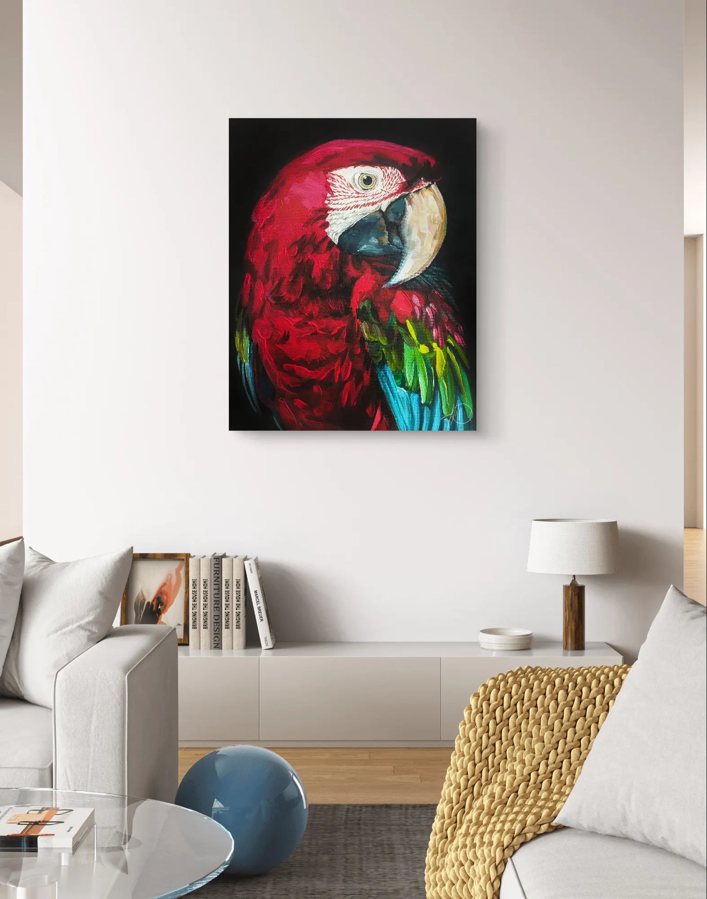 Gemälde Papagei – handgemaltes Original Acrylbild (40 x 50 cm)