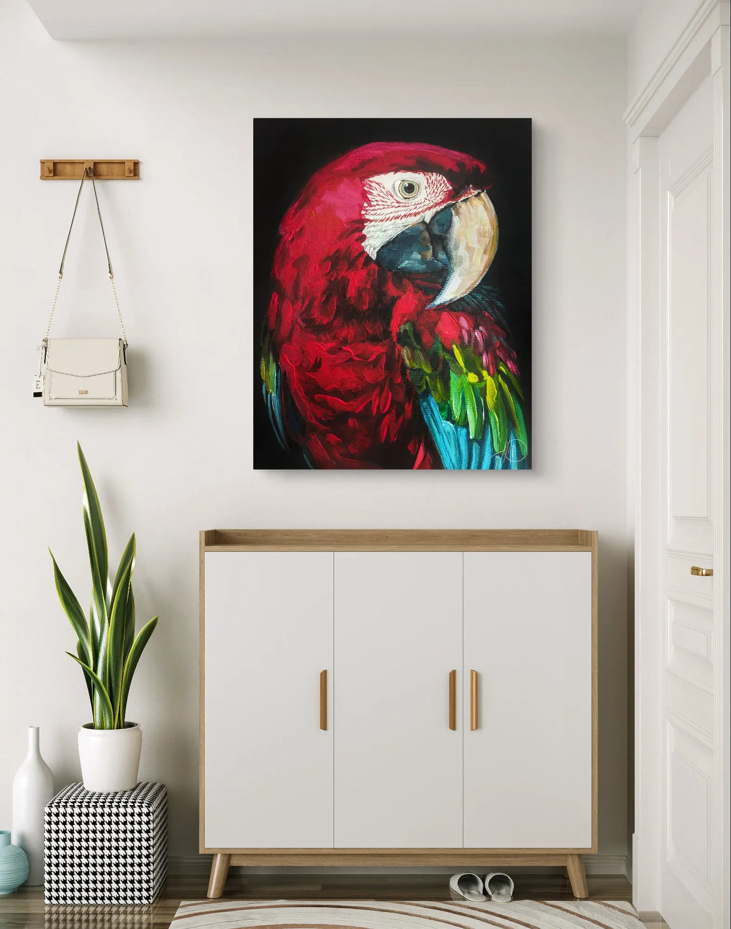 Gemälde Papagei – handgemaltes Original Acrylbild (40 x 50 cm)