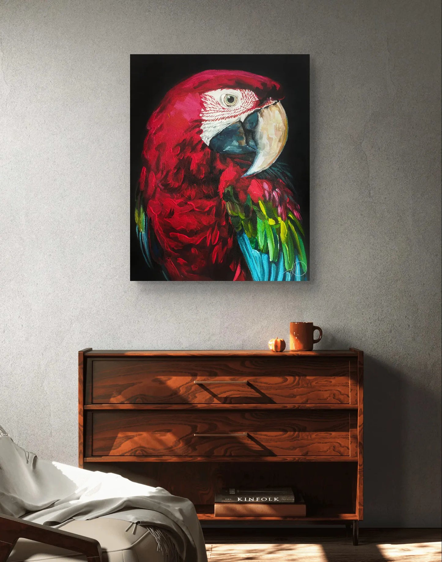 Gemälde Papagei – handgemaltes Original Acrylbild (40 x 50 cm)