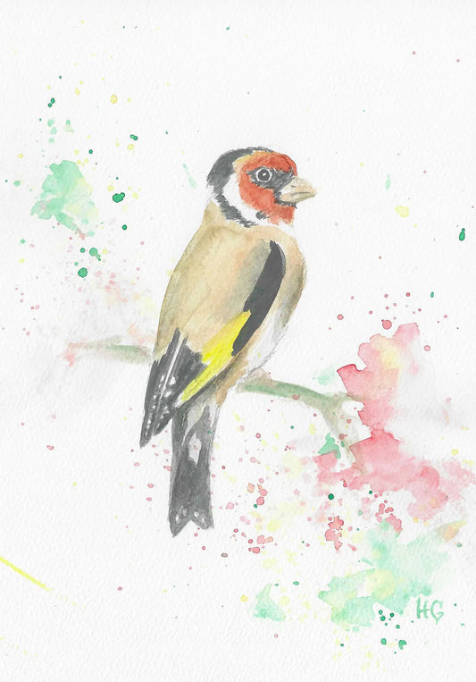Postkarte „Stieglitz“ – Handgemalt