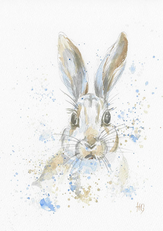 Carte postale « Winter Hopper » – Peinte à la main 