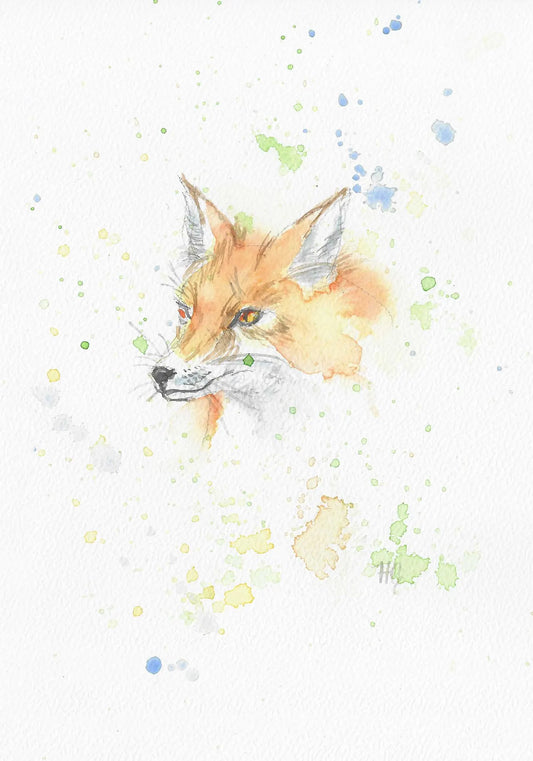 Carte postale – « Renard » – Peinte à la main 