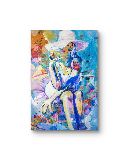 H1Z ART Acrylbild Gemälde Poolträume – handgemaltes Original Acrylbild (60 x 90 cm)