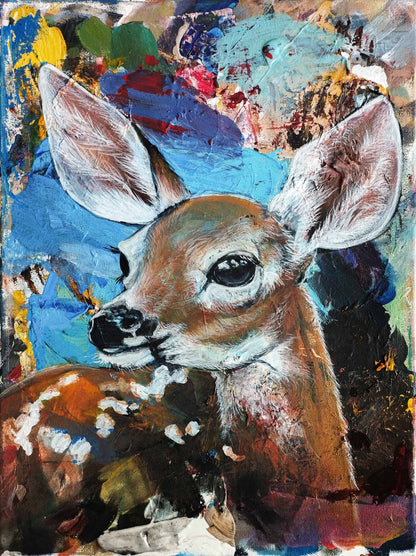 Heinz Acrylbild Gemälde „Junges Herz, wilde Farben“ 30 x 40 cm