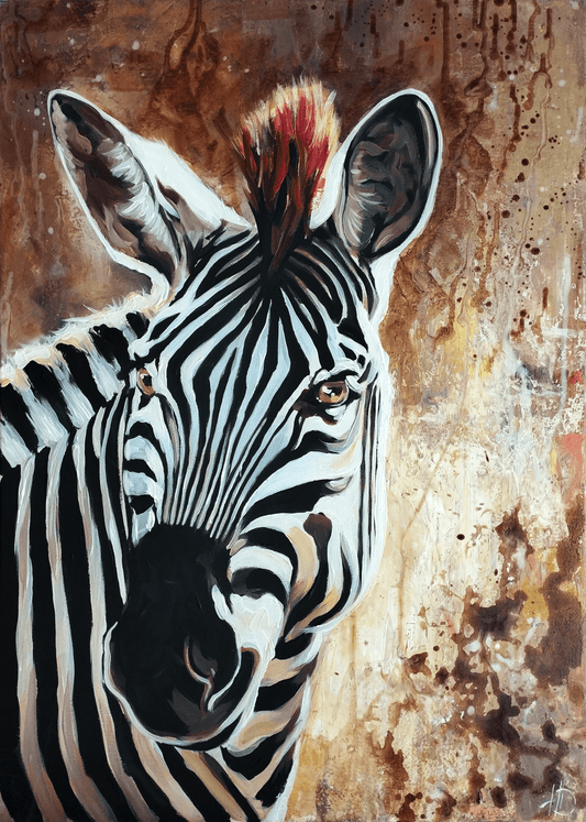 Gemälde Zebra – handgemaltes Original Acrylbild (50 x 70 cm)