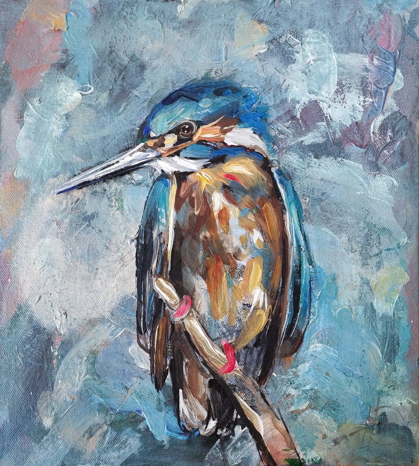 Premium Gemälde "Eisvogel" 30 x 24 cm