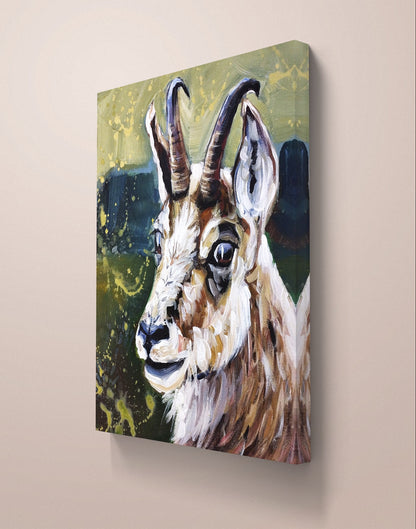 Premium Gemälde "Ziege mit Charakter" 30 x 40 cm - Heinz
