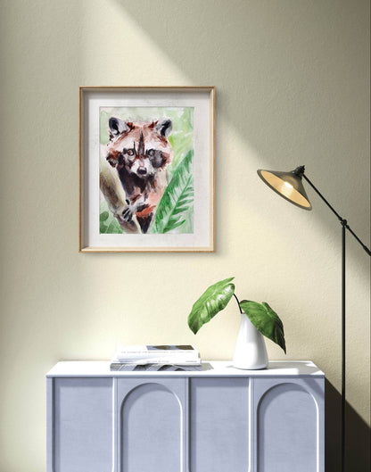Aquarellbild Waschbär (30 × 40 cm)