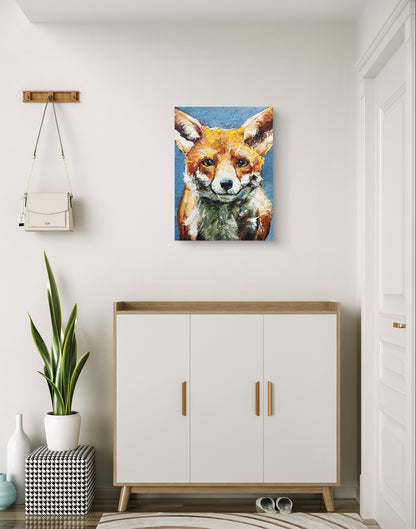 Heinz Acrylbild Acrylgemälde auf Leinwand - „Fuchsblick – geheimnisvoll & wachsam“ 30 x 40 cm