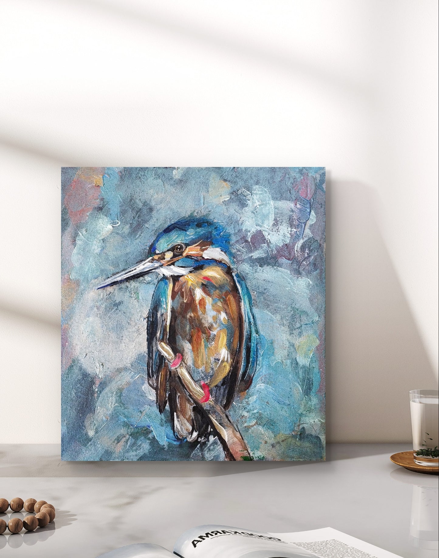 Premium Gemälde "Eisvogel" 30 x 24 cm
