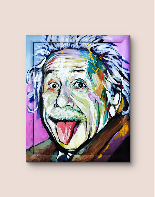 Premium Gemälde "Einstein mal anders" 54 x 66 cm - Heinz