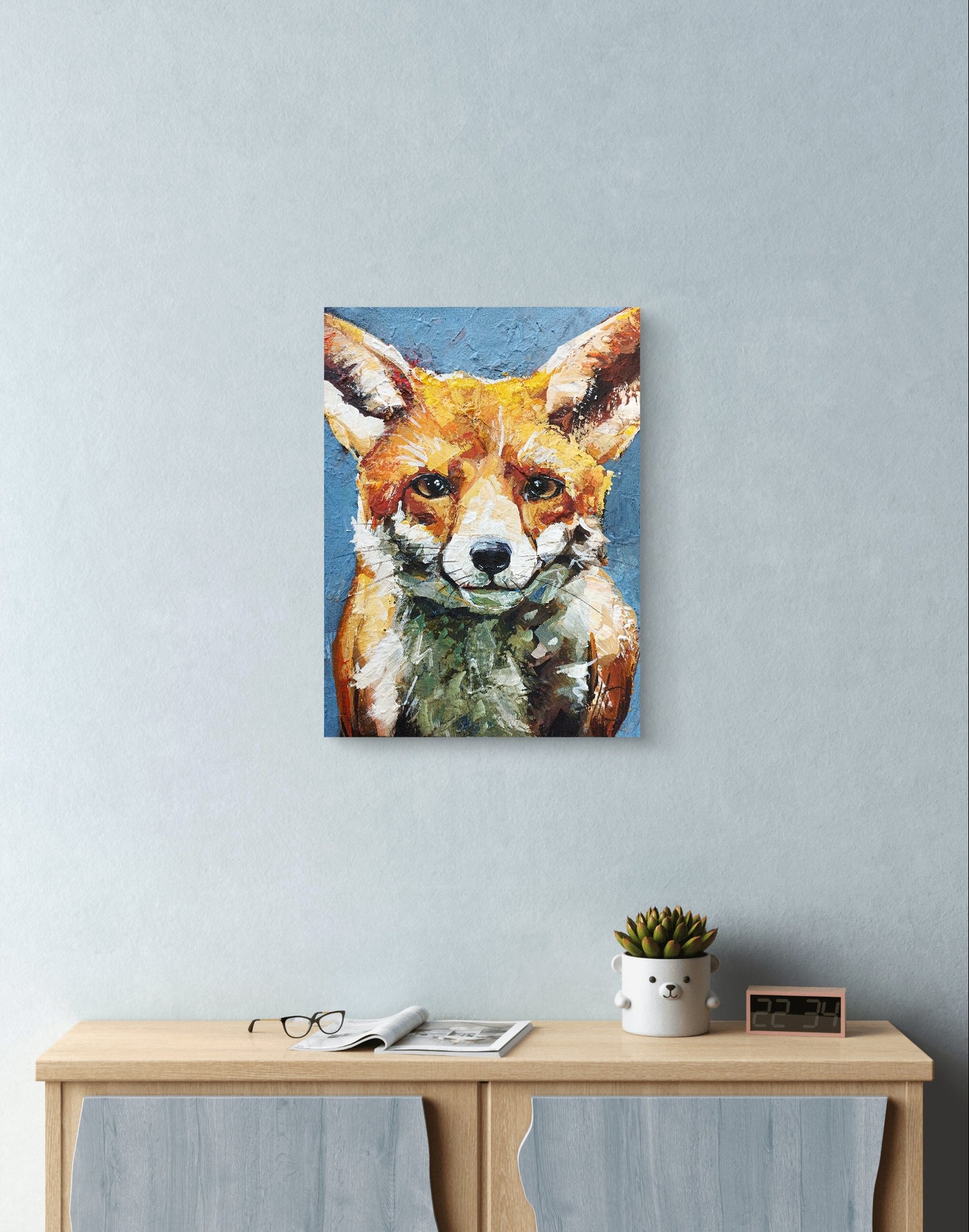 Heinz Acrylbild Acrylgemälde auf Leinwand - „Fuchsblick – geheimnisvoll & wachsam“ 30 x 40 cm