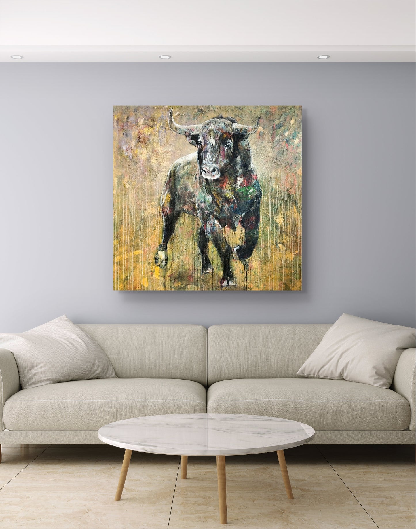 Premium Gemälde "The Moment of Decision" 140 x 145 cm - Heinz