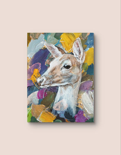 Painting Gentle Deer – hand-painted original acrylic painting (30 x 40 cm)