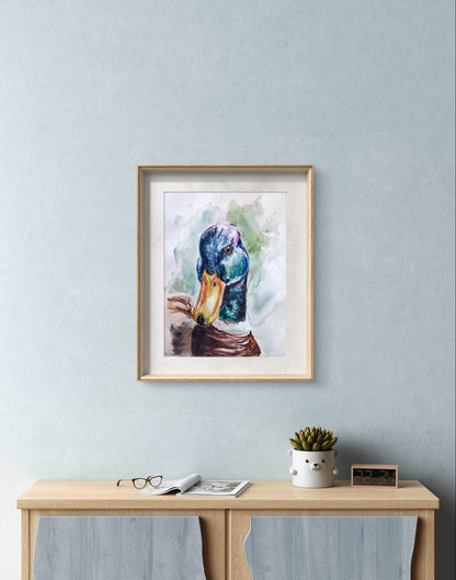 Aquarellbild Ente (30 × 40 cm) - H1Z Art