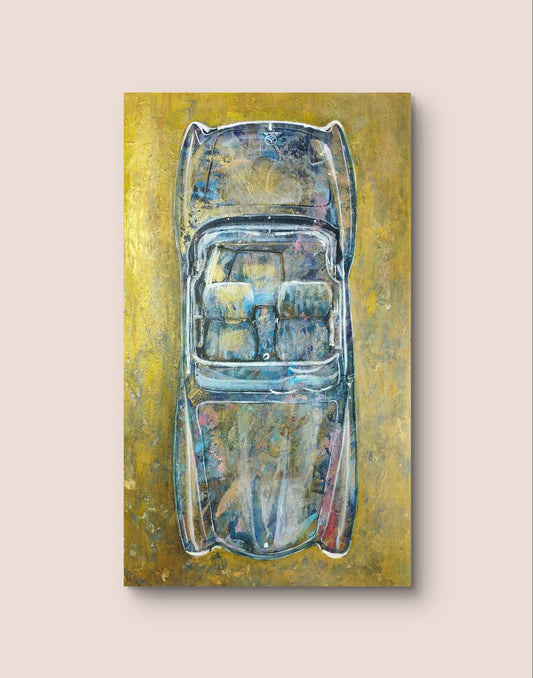 Premium Gemälde "Eleganz in Chrom – Mercedes-Benz 190 SL" 85 x 50 cm - Heinz