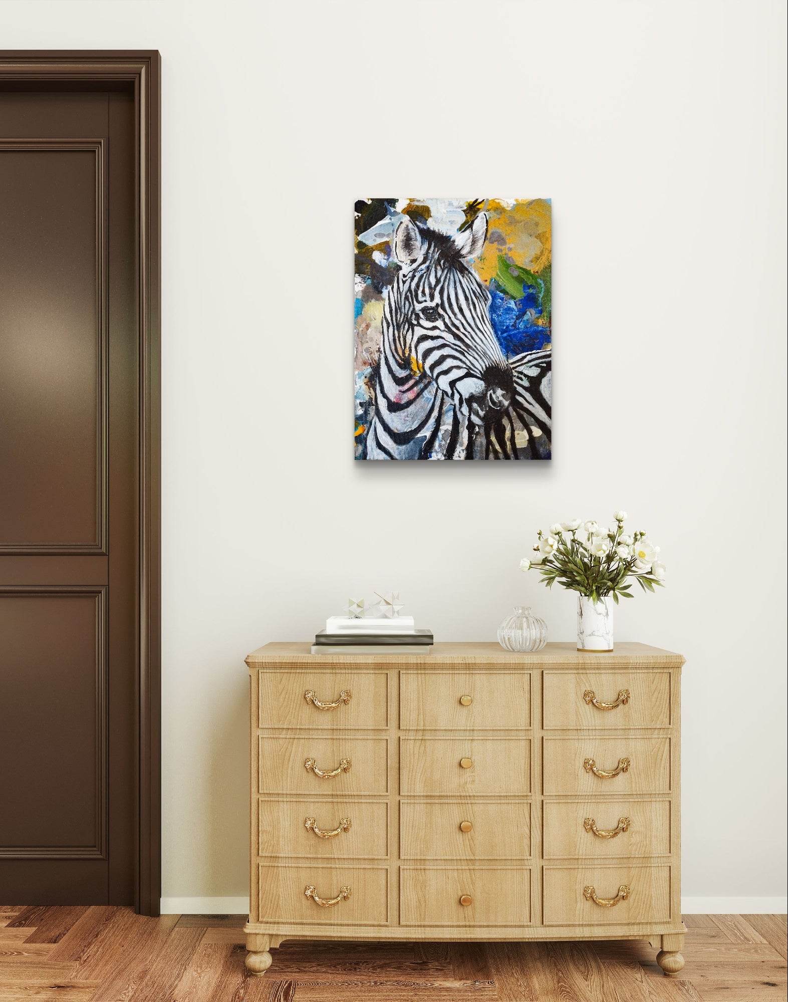 Wandbild Zebra Acryl auf Leinwand (30 x 40 cm) - H1Z Art – Zeitgenössische Kunst aus Leipzig