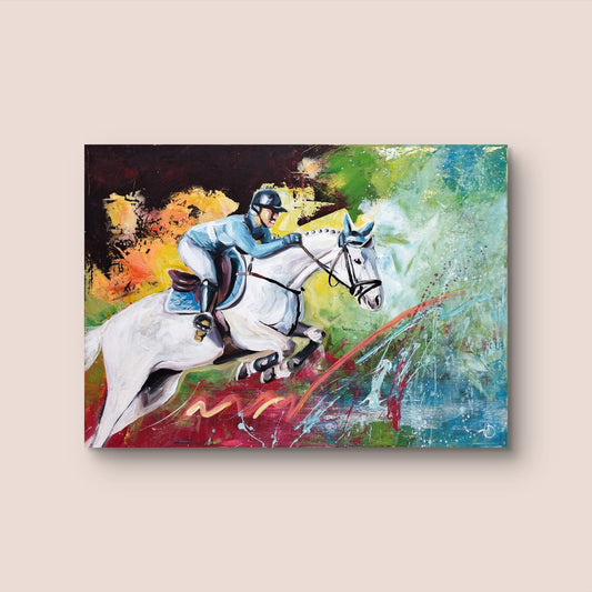 Heinz Acrylbild Gemälde „Galopp der Farben“ 50 x 70 cm