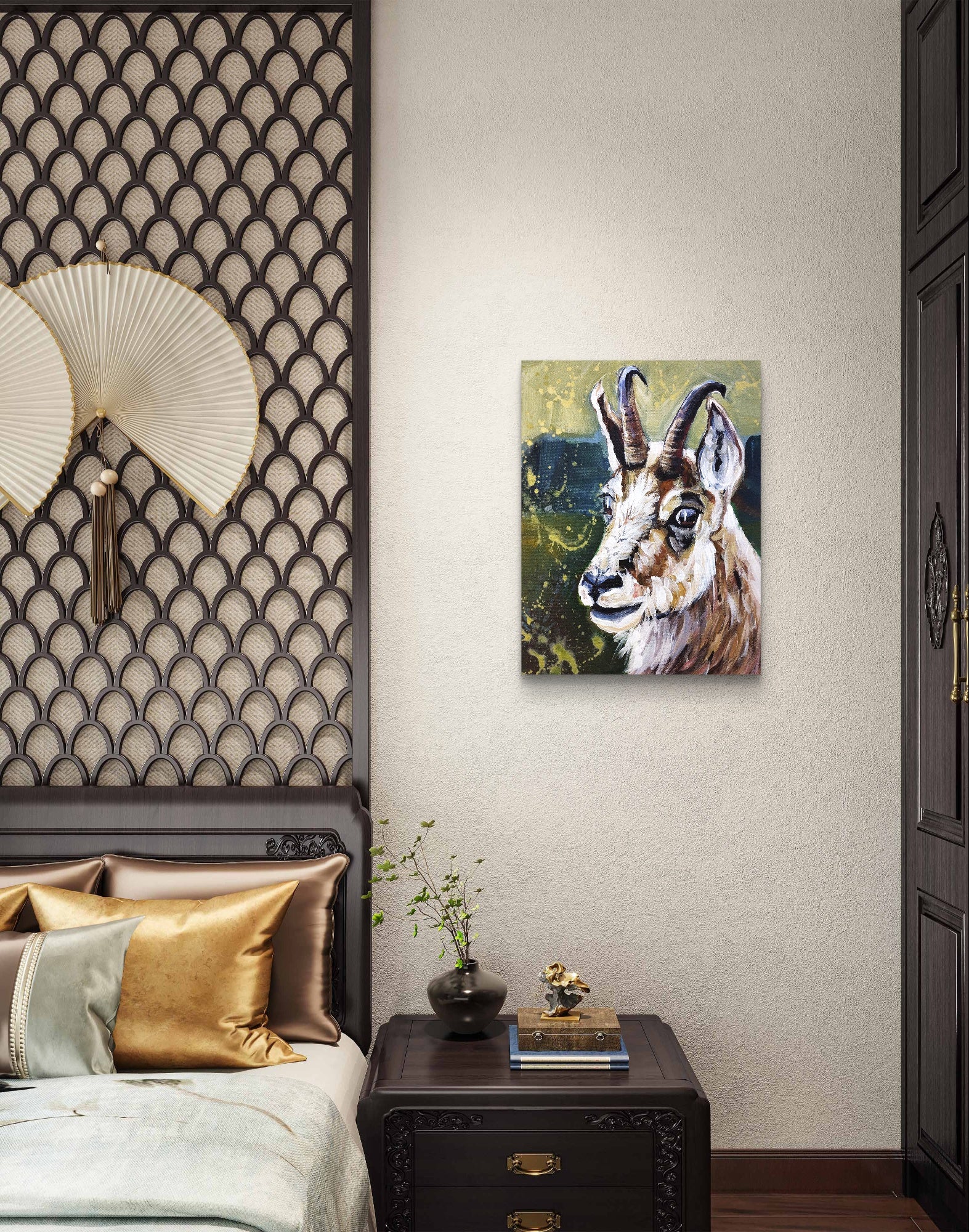 Premium Gemälde "Ziege mit Charakter" 30 x 40 cm - Heinz