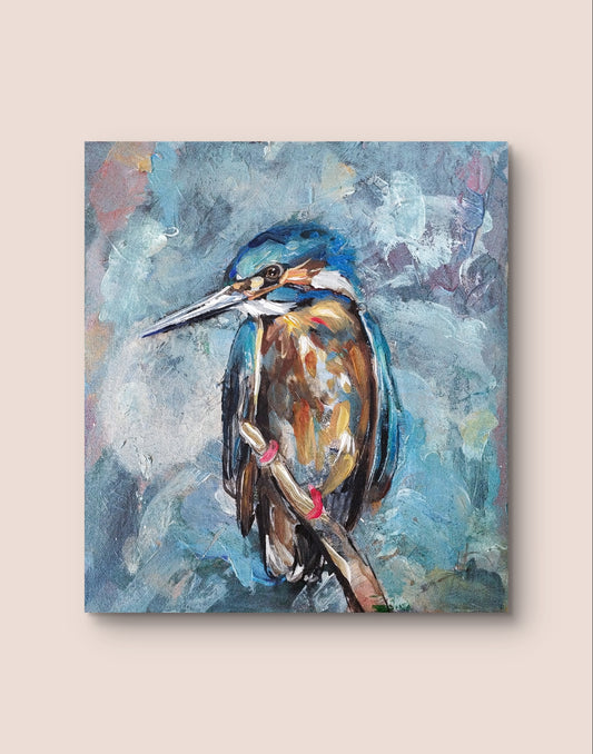 Premium Gemälde "Eisvogel" 30 x 24 cm