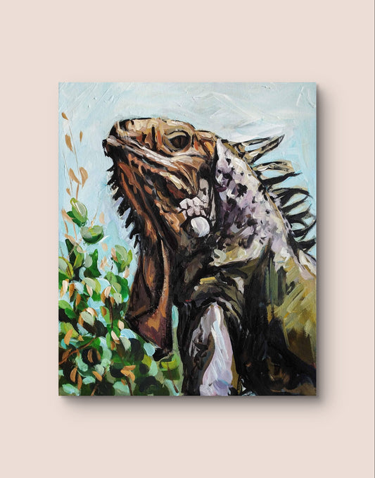 Heinz Acrylbild Acrylgemälde auf Leinwand - "Grüner Wächter" 40 x 50 cm