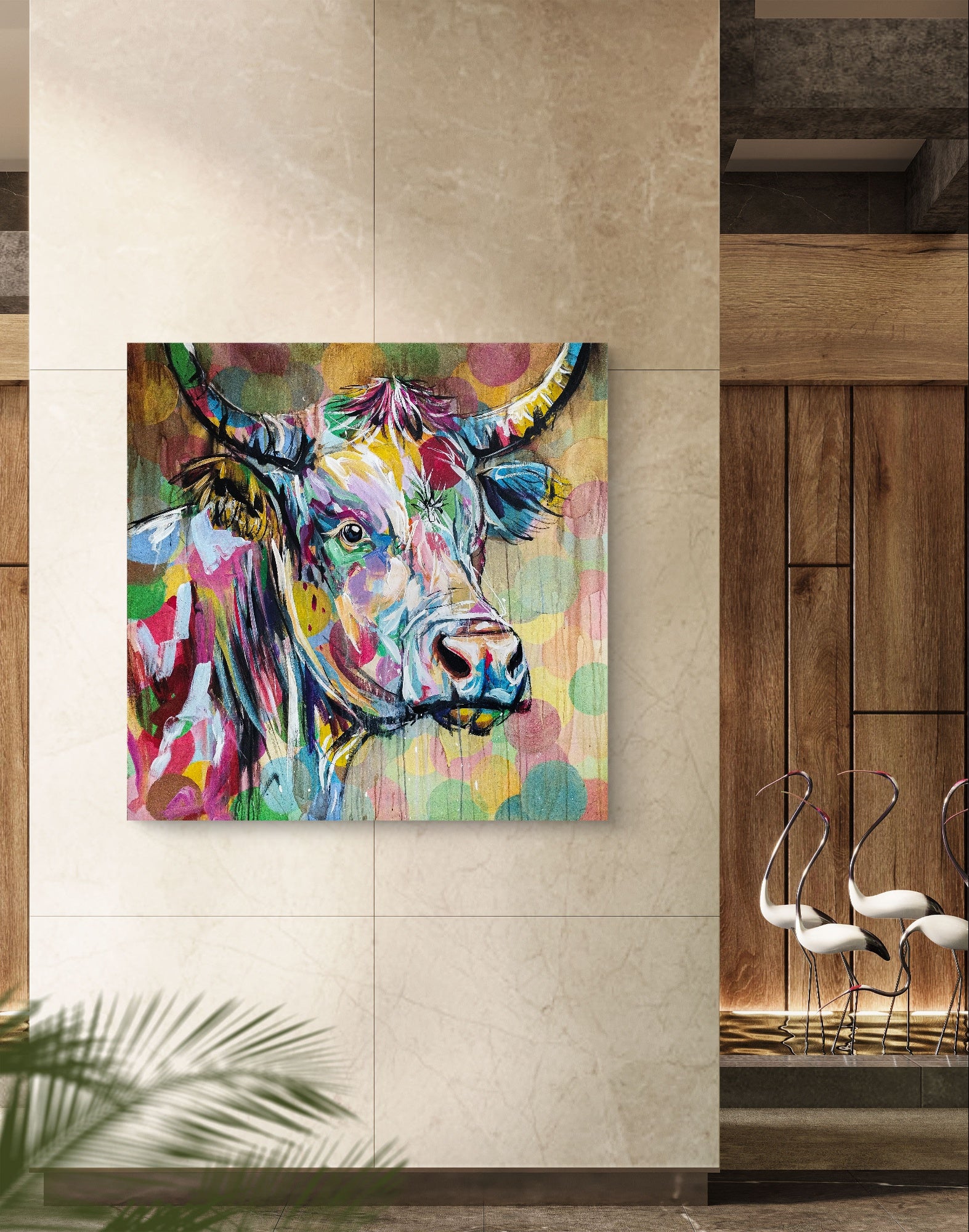 Heinz Acrylbild Acrylgemälde auf Leinwand - „Stille Weide – Seele in Braun und Gold“ 120 x 120 cm