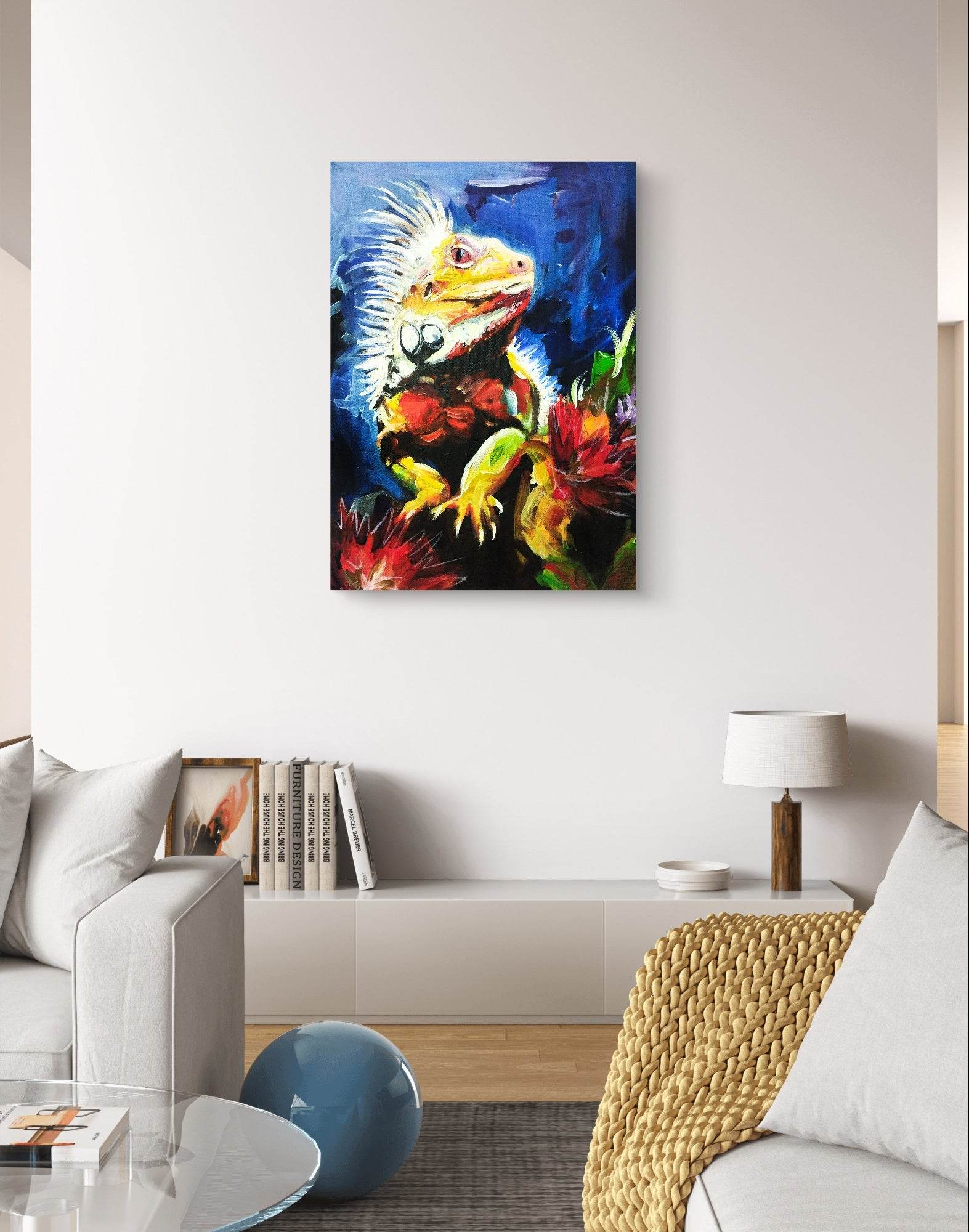 Gemälde Leguan – handgemaltes Original Acrylbild (50 x 70 cm)