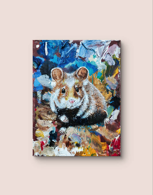 Wandbild Hamster Acryl auf Leinwand (18 x 24 cm) - H1Z Art – Zeitgenössische Kunst aus Leipzig