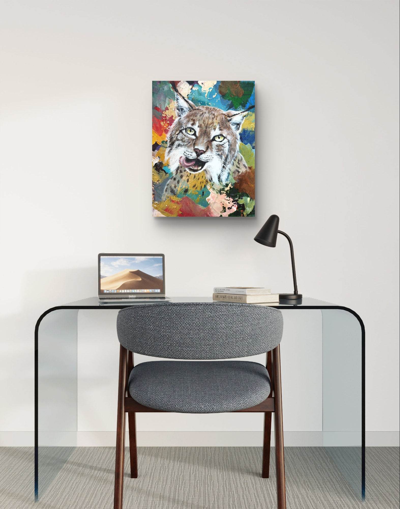 Gemälde Fuchs lila – handgemaltes Original Acrylbild (30 x 40 cm) - H1Z Art