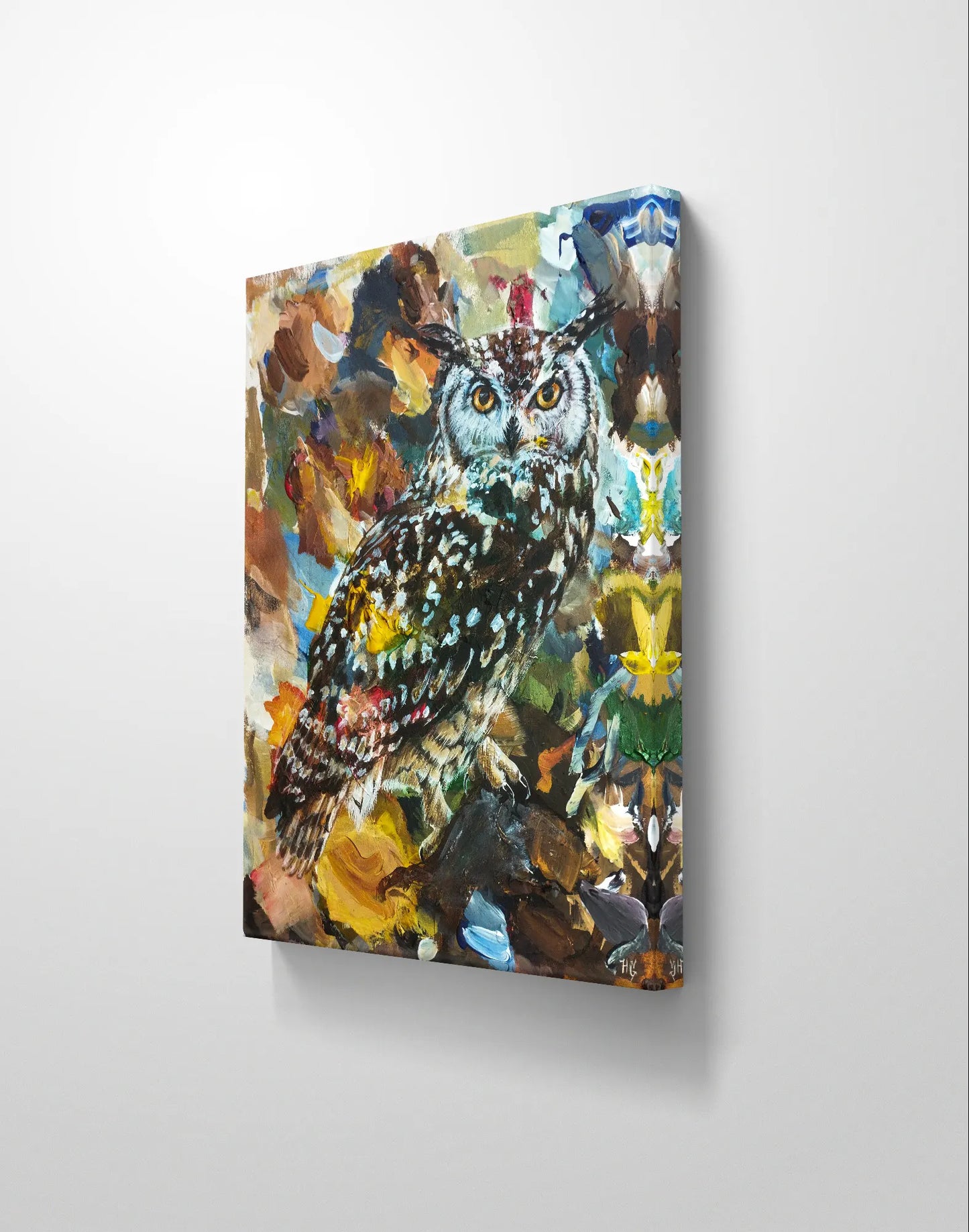 Gemälde Eule – handgemaltes Original Acrylbild (40 x 50 cm)