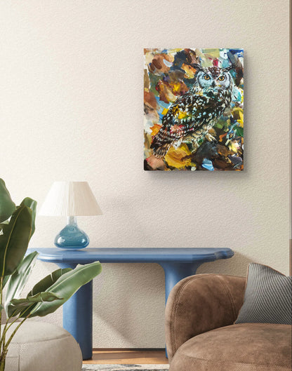 Gemälde Eule – handgemaltes Original Acrylbild (40 x 50 cm)