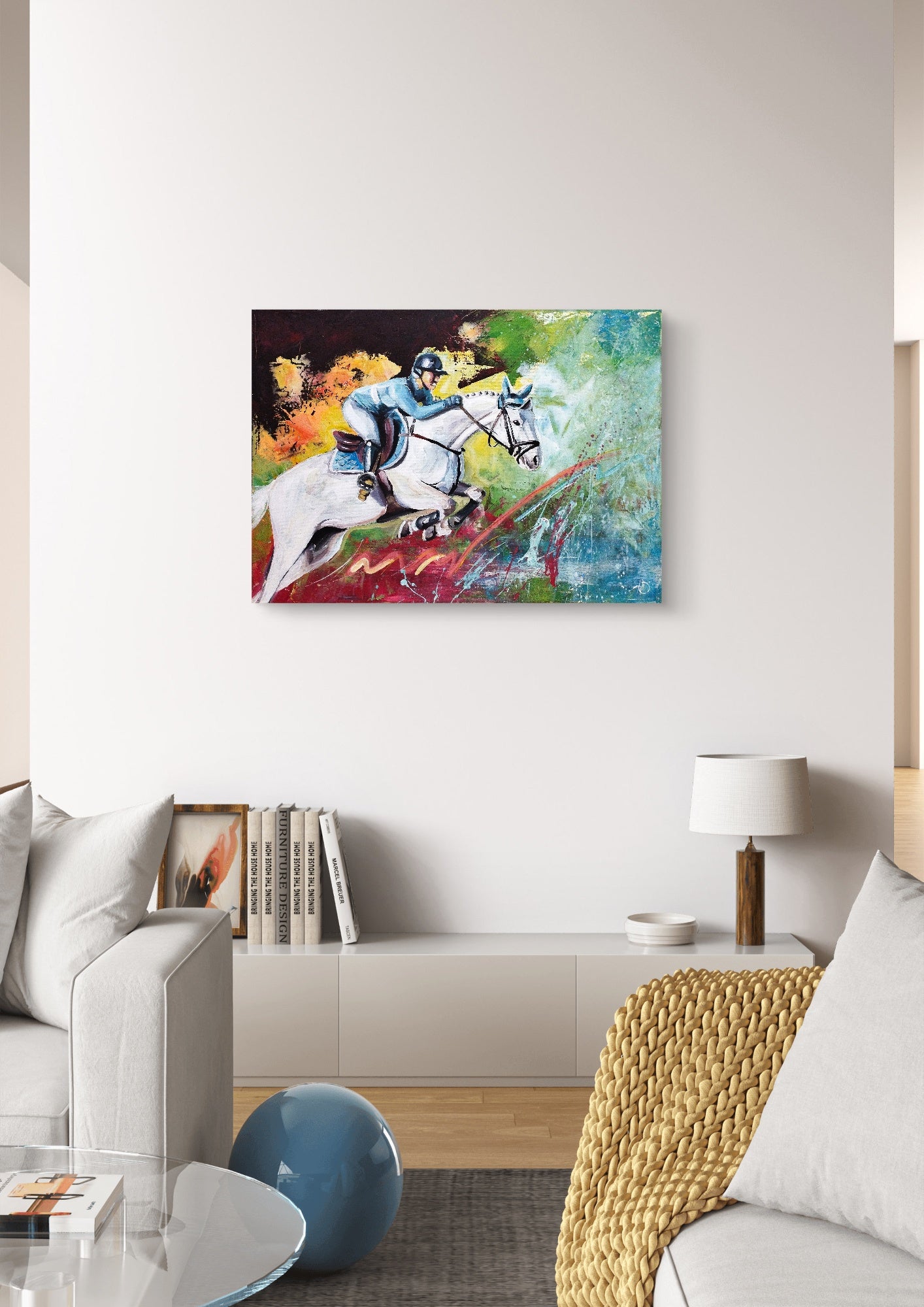Heinz Acrylbild Acrylgemälde auf Leinwand - „Galopp der Farben“ 50 x 70 cm