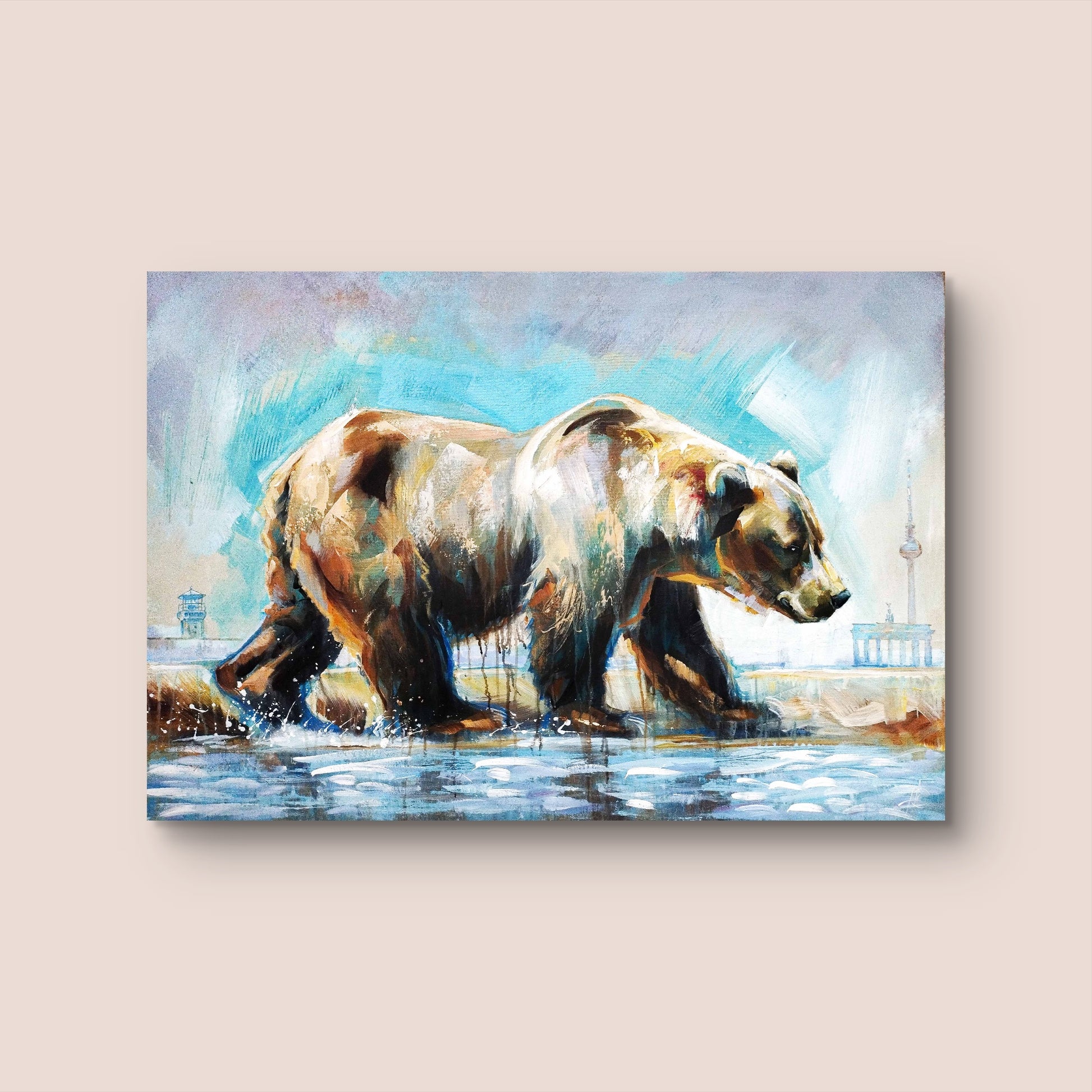 Heinz Acrylbild Acrylgemälde auf Leinwand - „Berliner Trott“ 78,5 × 115 cm