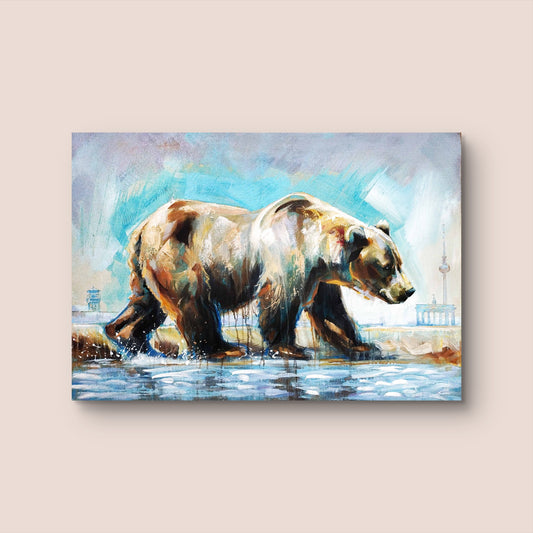 Heinz Acrylbild Acrylgemälde auf Leinwand - „Berliner Trott“ 78,5 × 115 cm