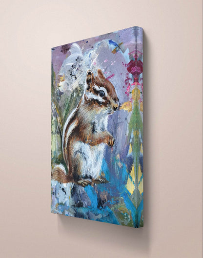Gemälde Streifenhörnchen – handgemaltes Original Acrylbild (18 x 12 cm) - H1Z Art
