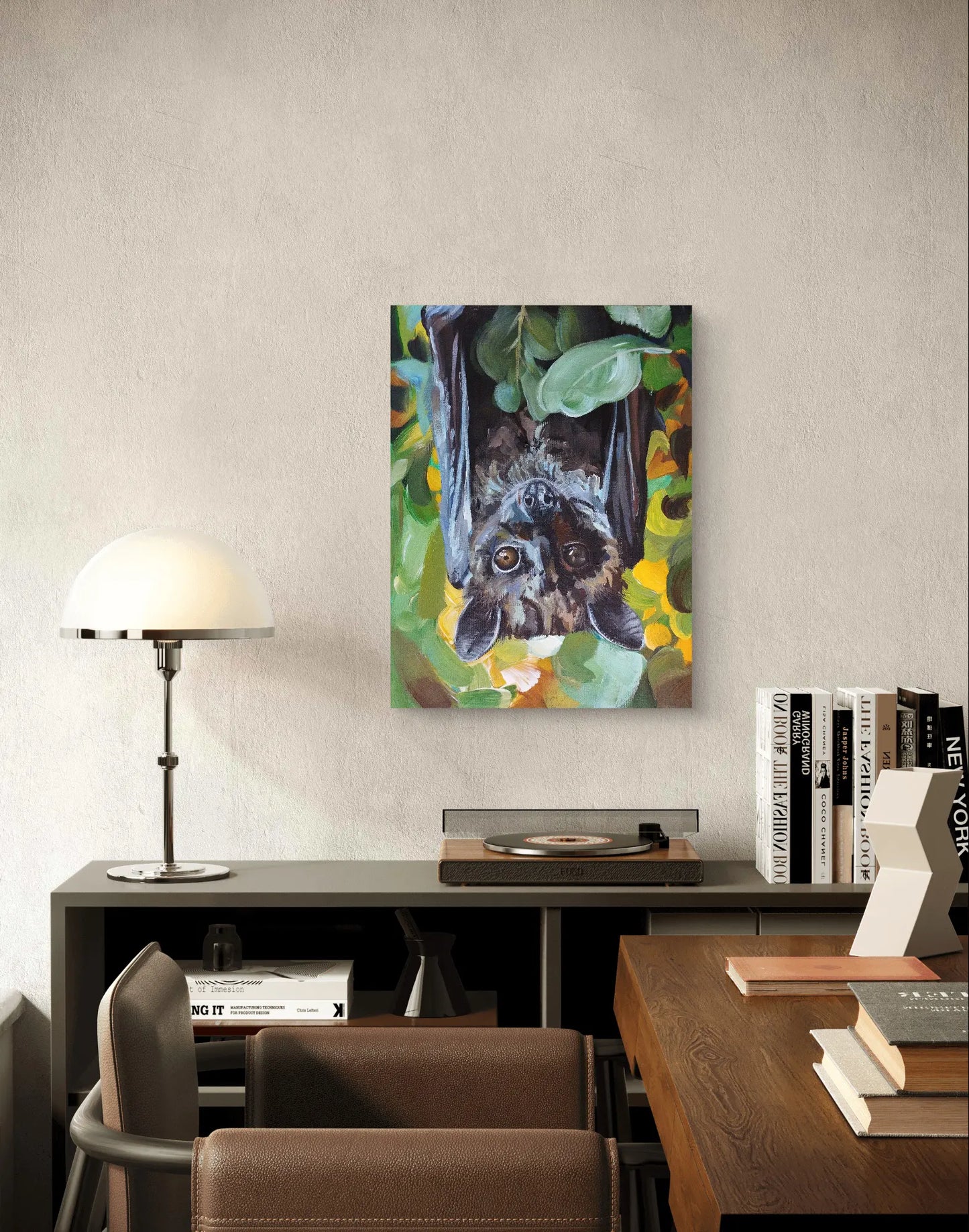 Gemälde Fledermaus – handgemaltes Original Acrylbild (30 x 40 cm)