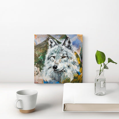 Premium Gemälde "Wolf 1" 11 x 10,5 cm - Heinz