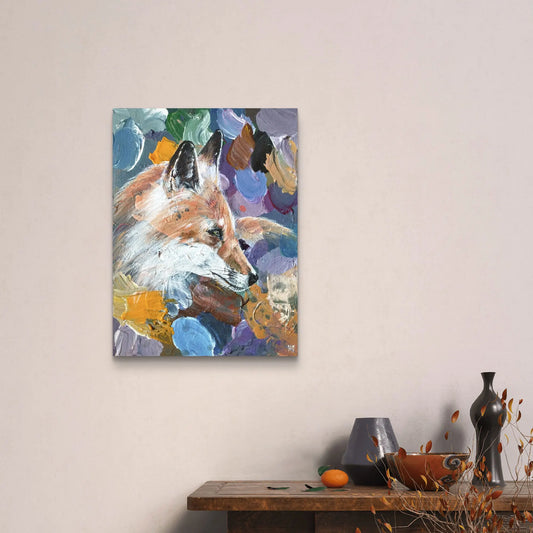 Painting Fox in the Sunlight – hand-painted original acrylic painting (30 x 40 cm)