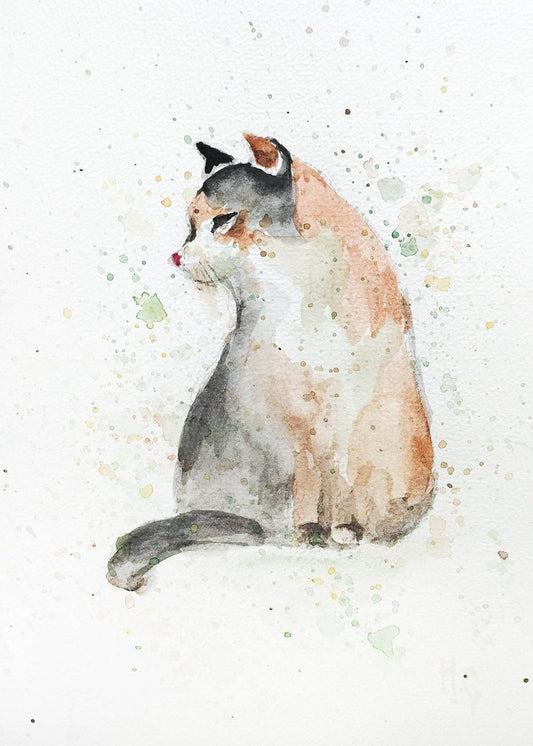 Postkarte „Katze“ – Handgemalt