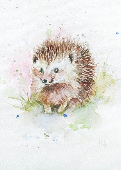 Postkarte „Igel“ – Handgemalt
