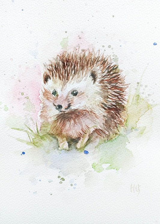 Postkarte „Igel“ – Handgemalt