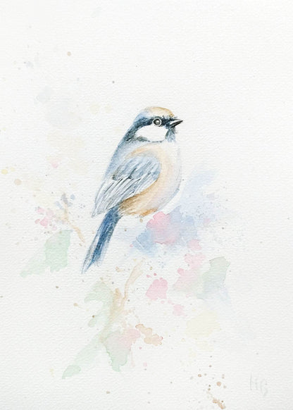 Postkarte „Blaumeise“ – Handgemalt