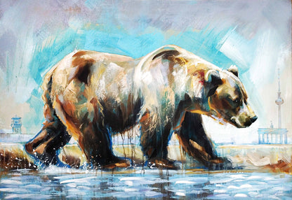 Heinz Acrylbild Acrylgemälde auf Leinwand - „Berliner Trott“ 78,5 × 115 cm