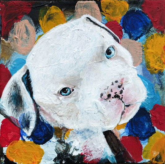 Gemälde Hund – handgemaltes Original Acrylbild (20 x 20 cm)