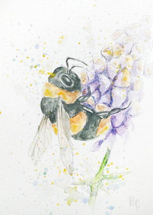 Postkarte „Hummeln“ – Handgemalt